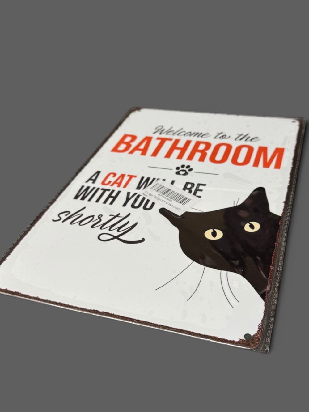 Funny Cat Bathroom Metal Tin Sign 8x12 NWT Cat Lover Wall Decor Gift - Picture 2 of 4